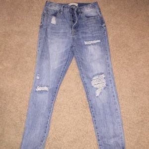Distressed jeans